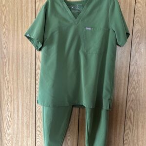 Classic Olive Green Scrub Set